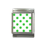 Polka Dots - Lime Green on White Italian Charm (13mm)
