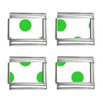 Polka Dots - Lime Green on White 9mm Italian Charm (4 pack)