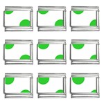 Polka Dots - Lime Green on White 9mm Italian Charm (9 pack)