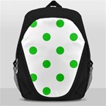 Polka Dots - Lime Green on White Backpack Bag