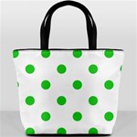 Polka Dots - Lime Green on White Bucket Bag