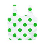 Polka Dots - Lime Green on White Full Print Recycle Bag (M)