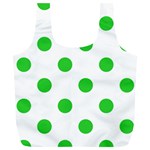Polka Dots - Lime Green on White Full Print Recycle Bag (XL)