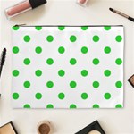 Polka Dots - Lime Green on White Cosmetic Bag (XL)