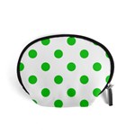 Polka Dots - Lime Green on White Accessory Pouch (Small)