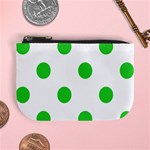 Polka Dots - Lime Green on White Mini Coin Purse