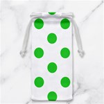 Polka Dots - Lime Green on White Jewelry Bag
