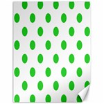 Polka Dots - Lime Green on White Canvas 12  x 16 