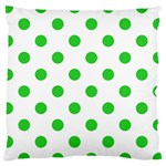 Polka Dots - Lime Green on White Large Cushion Case (Two Sides)