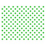 Polka Dots - Lime Green on White Double Sided Flano Blanket (Medium)