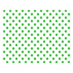 Polka Dots - Lime Green on White Double Sided Flano Blanket (Large)
