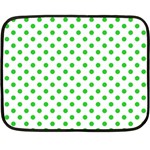 Polka Dots - Lime Green on White Fleece Blanket (Mini)