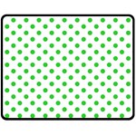 Polka Dots - Lime Green on White Fleece Blanket (Medium) (One Side)