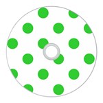 Polka Dots - Lime Green on White CD Wall Clock