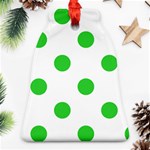 Polka Dots - Lime Green on White Bell Ornament (Two Sides)