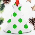 Polka Dots - Lime Green on White Ornament (Christmas Tree)
