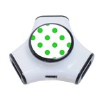Polka Dots - Lime Green on White Portable USB Hub (One Side)
