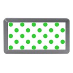Polka Dots - Lime Green on White Memory Card Reader (Mini)