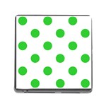 Polka Dots - Lime Green on White Memory Card Reader (Square)