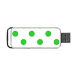 Polka Dots - Lime Green on White Portable USB Flash (Two Sides)