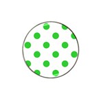 Polka Dots - Lime Green on White Hat Clip Ball Marker (4 pack)