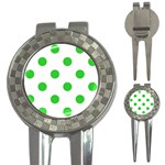 Polka Dots - Lime Green on White 3-in-1 Golf Divot