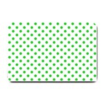 Polka Dots - Lime Green on White Small Doormat