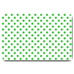 Polka Dots - Lime Green on White Large Doormat
