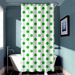 Polka Dots - Lime Green on White Shower Curtain 36  x 72  (Stall)
