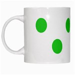Polka Dots - Lime Green on White White Mug