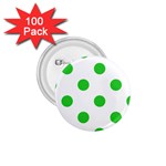 Polka Dots - Lime Green on White 1.75  Button (100 pack)