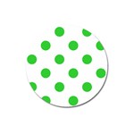 Polka Dots - Lime Green on White Magnet 3  (Round)