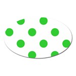 Polka Dots - Lime Green on White Magnet (Oval)