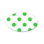 Polka Dots - Lime Green on White Sticker Oval (100 pack)