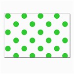 Polka Dots - Lime Green on White Postcard 4  x 6 