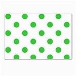 Polka Dots - Lime Green on White Postcard 5  x 7 
