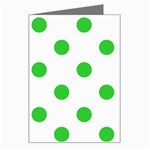 Polka Dots - Lime Green on White Greeting Card