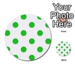 Polka Dots - Lime Green on White Multi-purpose Cards (Round)