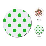 Polka Dots - Lime Green on White Playing Cards (Round)