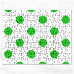 Polka Dots - Lime Green on White Jigsaw Puzzle (Rectangular)