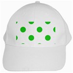 Polka Dots - Lime Green on White White Cap