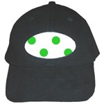 Polka Dots - Lime Green on White Black Cap
