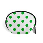 Polka Dots - Dark Pastel Green on White Accessory Pouch (Small)