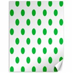 Polka Dots - Dark Pastel Green on White Canvas 18  x 24 