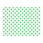 Polka Dots - Dark Pastel Green on White Double Sided Flano Blanket (Mini)
