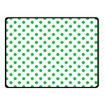 Polka Dots - Dark Pastel Green on White Double Sided Fleece Blanket (Small) (Two Sides)