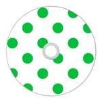 Polka Dots - Dark Pastel Green on White CD Wall Clock