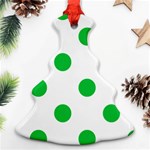 Polka Dots - Dark Pastel Green on White Ornament (Christmas Tree)