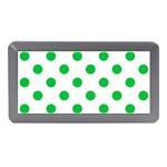 Polka Dots - Dark Pastel Green on White Memory Card Reader (Mini)