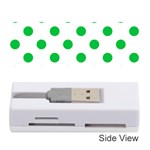 Polka Dots - Dark Pastel Green on White Memory Card Reader (Stick)